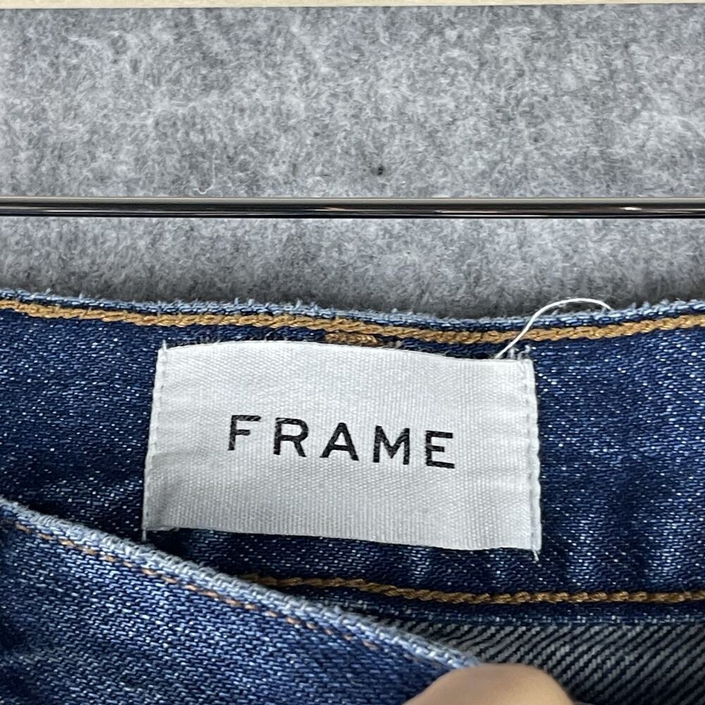 Frame Le Piper Jeans Womens 26 Blue Sky Cropped Mid Rise Rigid Cotton Distressed - Picture 5 of 16